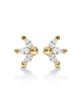 Tulip stud earrings - white diamonds